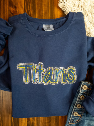 Titans Rhinestone Dyed Crewneck Sweatshirt