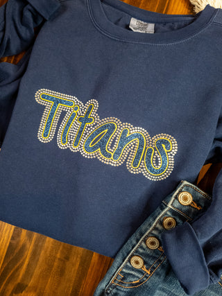 Titans Rhinestone Dyed Crewneck Sweatshirt