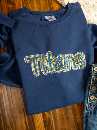 Titans Rhinestone Dyed Crewneck Sweatshirt