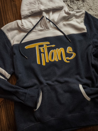 Titans Heather Navy Varsity Hoodie - Ladies Fit