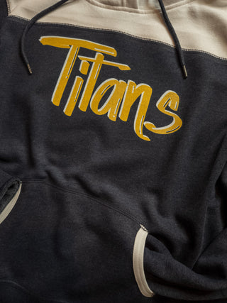 Titans Heather Navy Varsity Hoodie - Ladies Fit