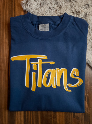 Titans Navy Dyed Tee