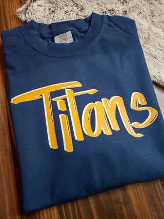 Titans Navy Dyed Tee