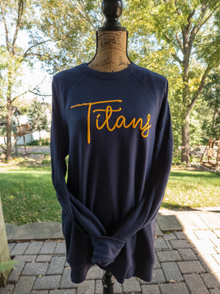 Titans Yellow Puff Print Crewneck Sweatshirt