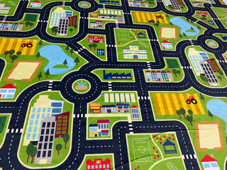 Child Road Map Minky Blanket *Choose backing