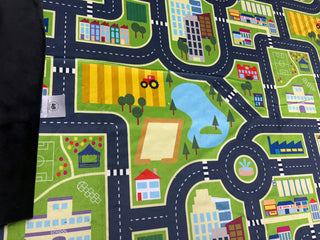 Child Road Map Minky Blanket *Choose backing