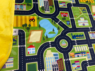 Child Road Map Minky Blanket *Choose backing