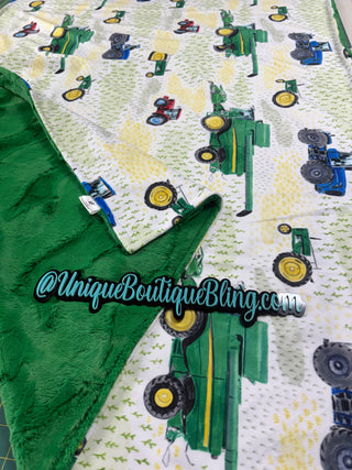 Tractors & Combines Minky Blankets *READY TO SHIP