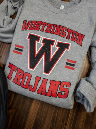 Worthington Trojans Distressed Crewneck Sweatshirt