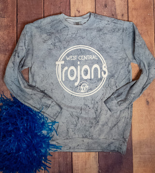 Trojans West Central Puff Colorblast Crewneck Sweatshirt