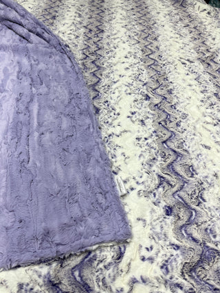 Viola Purple Snowy Owl / Lavender Willow - Double Sided Minky Blanket - 6 sizes