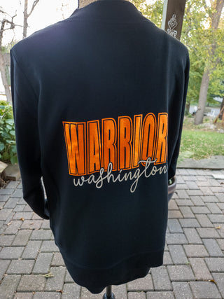 Washington Warriors Black French Terry Bomber Zip-Up