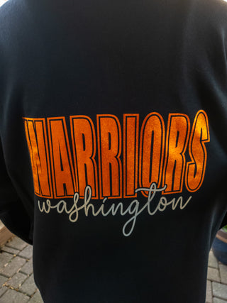 Washington Warriors Black French Terry Bomber Zip-Up