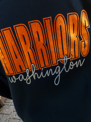 Washington Warriors Black French Terry Bomber Zip-Up