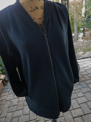 Washington Warriors Black French Terry Bomber Zip-Up