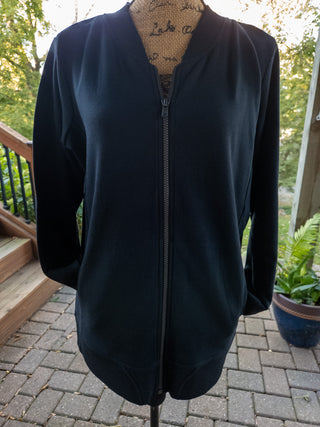 Washington Warriors Black French Terry Bomber Zip-Up
