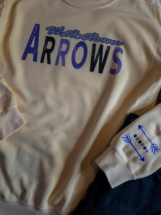 Watertown Arrows Dyed Butter Crewneck Sweatshirt