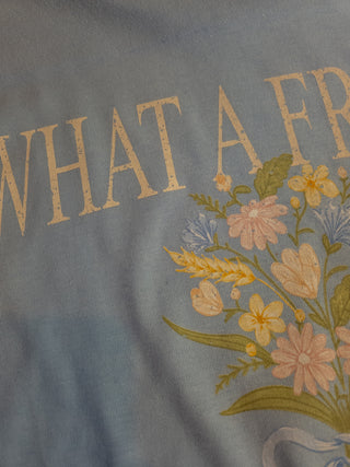 What A Friend We Have In Jesus Soft Wash Denim Blue Cotton Tee