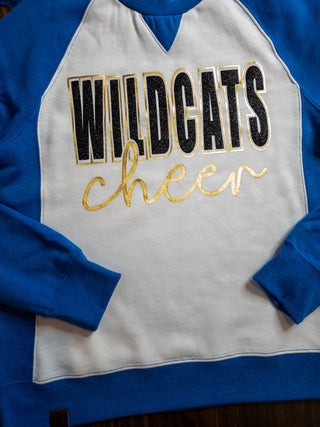 Wildcats Cheer Sparkle Blue League Crewneck - Ladies Fit