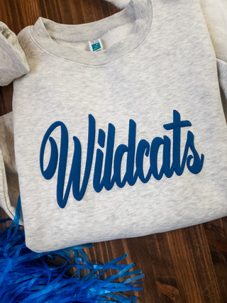 Wildcats Puff Oatmeal Plush Crewneck Sweatshirt