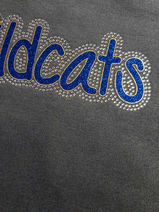 Wildcats Rhinestone Dyed Pepper Crewneck Sweatshirt