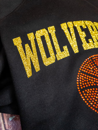Wolverines Basketball Rhinestone Crewneck Sweatshirt