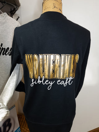 Wolverines Sibley East Black French Terry Bomber Zip-Up