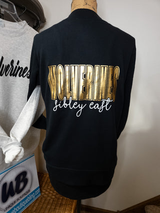 Wolverines Sibley East Black French Terry Bomber Zip-Up