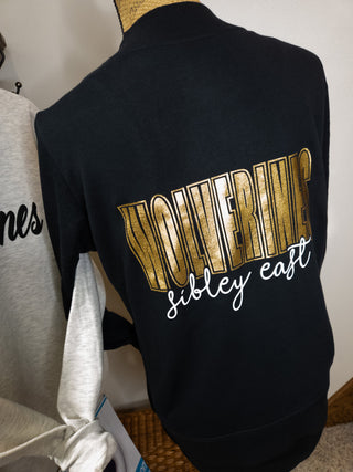 Wolverines Sibley East Black French Terry Bomber Zip-Up