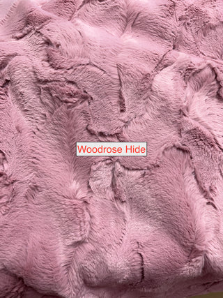 Wild Rabbit Pink Woodrose Minky Blanket w/Woodrose Hide Adult Size