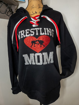 Wrestling Mom Lace-Up Hoodie - More Color Options