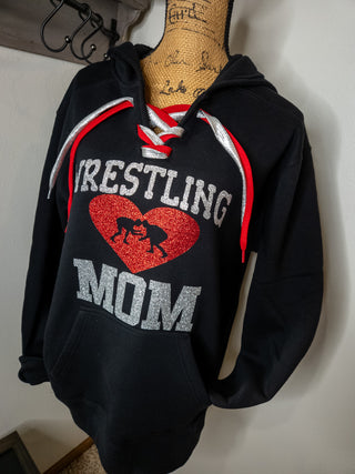 Wrestling Mom Lace-Up Hoodie - More Color Options