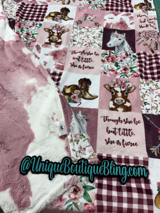 Cowgirl Pink Minky Blankets * Ready to Ship
