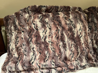 Dragon Berry Wild Rabbit Minky w/Black Hide Blanket **Choose Size Baby-Comforter & Pillow Covers