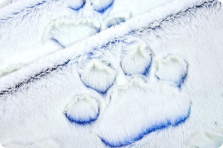 Nautical Blue Prism Paw Print Blanket w/ Blue Paw Print Embossed Minky * Ready To Ship