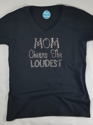 Mom Cheers The Loudest V-Neck Tee
