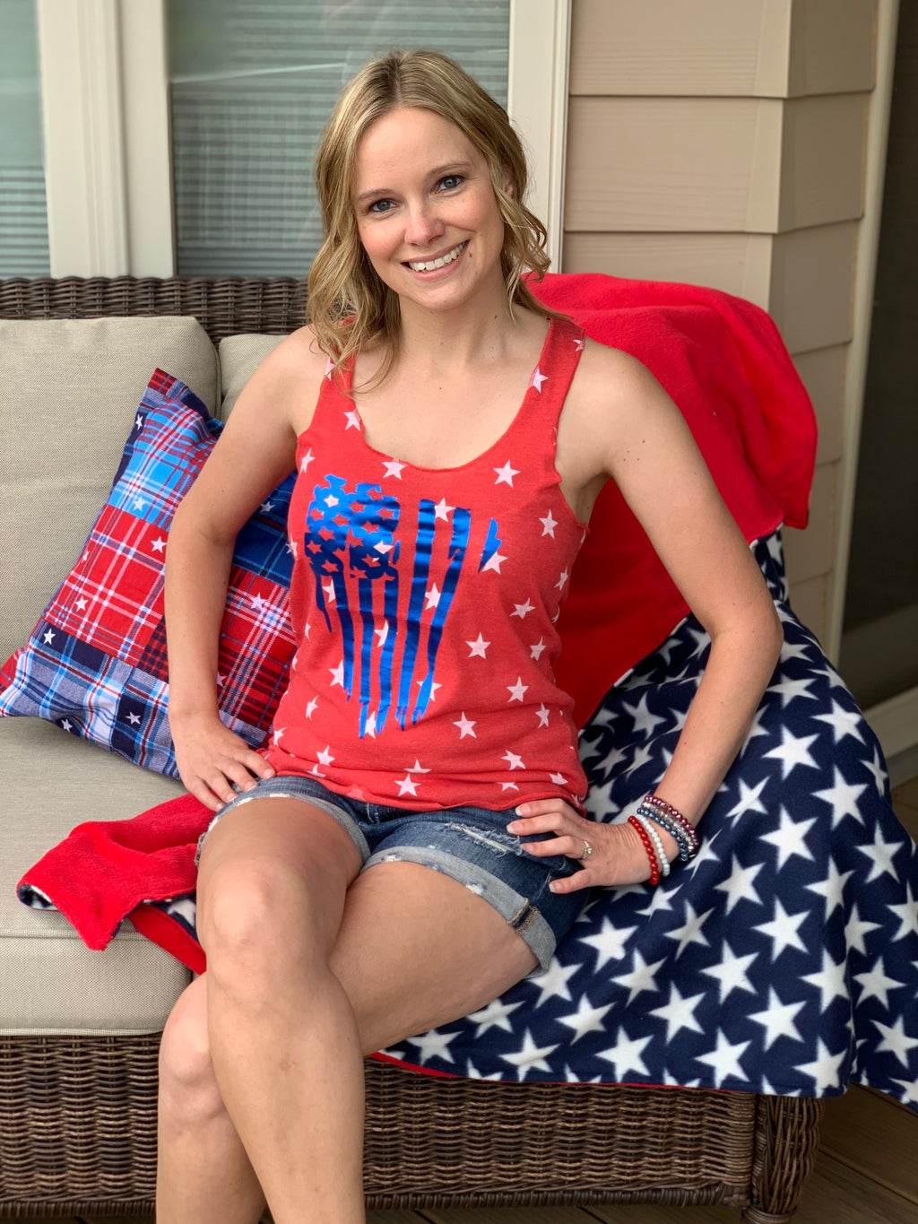 Stars And Stripes Red Tank