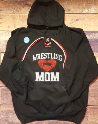 Wrestling Mom Lace-Up Hoodie - More Color Options