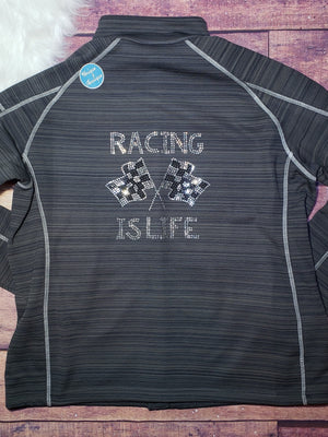 Racing Is Life Rhinestone Full Zip Jacket