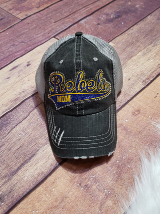 Rebels Mom Rhinestone Trucker Hat