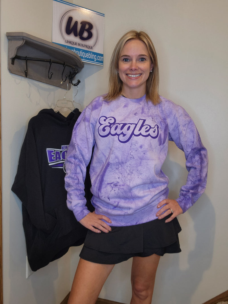 Eagles Violet Colorblast Crewneck Sweatshirt