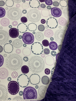 Purple Whimsy Jewel Minky Blanket - 3 sizes