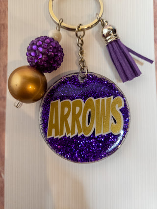 Arrows Purple Sparkle Keychain