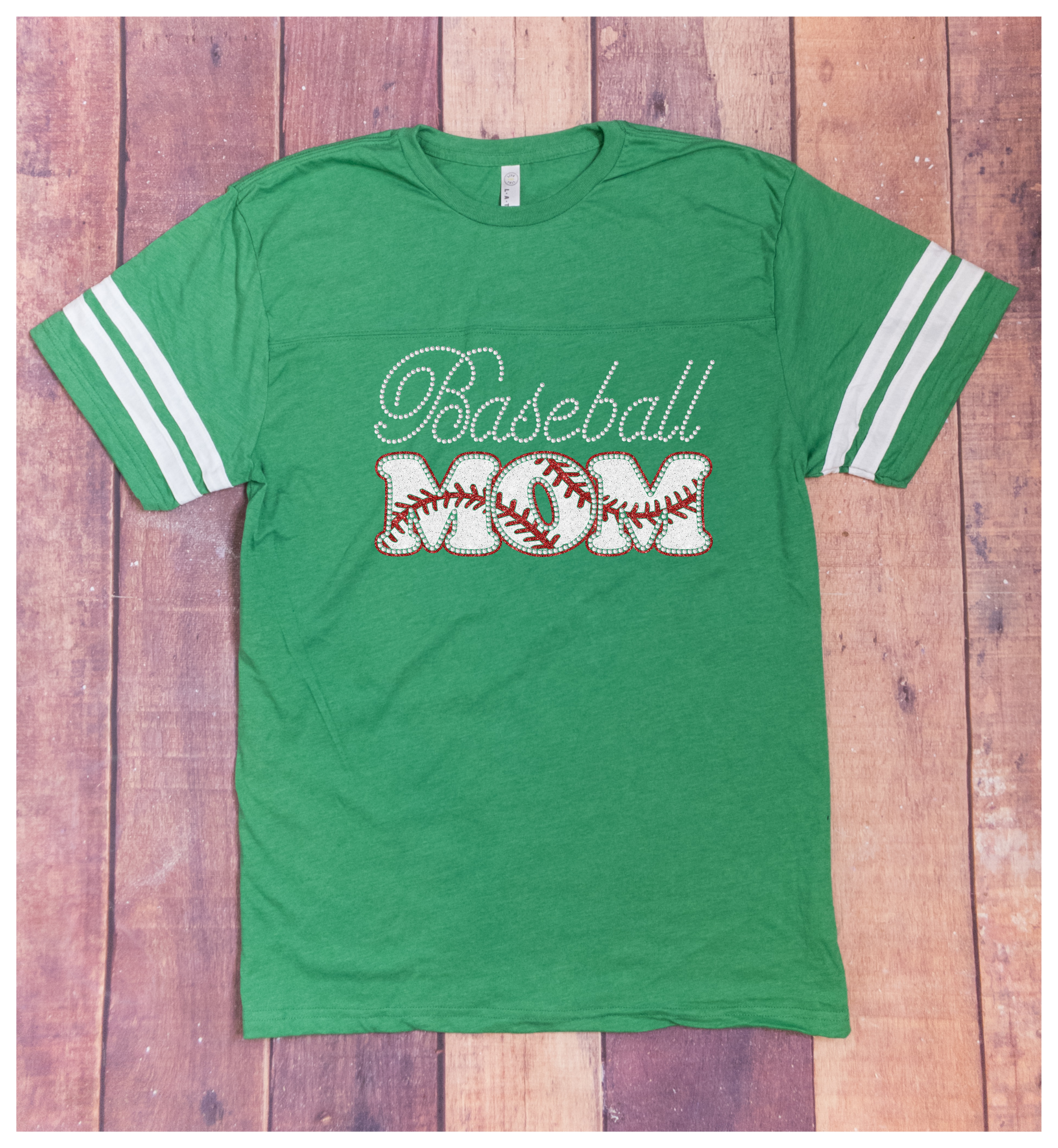 Grapplers Baseball Mom Rhinestone Jersey Tee