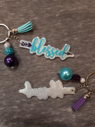 Blessed White Pearl Keychain