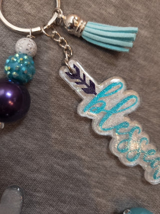 Blessed White Pearl Keychain