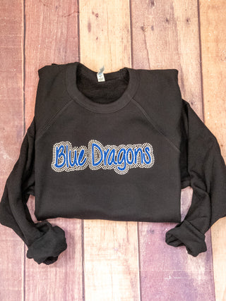 Blue Dragons Rhinestone Crewneck Sweatshirt