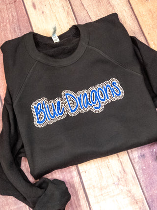 Blue Dragons Rhinestone Crewneck Sweatshirt