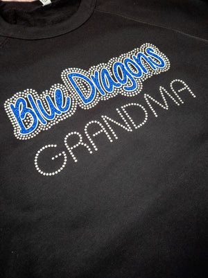 Blue Dragons Grandma Rhinestone Crewneck Sweatshirt