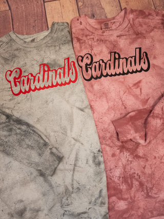Cardinals Clay Colorblast Crewneck Sweatshirt - Black Print